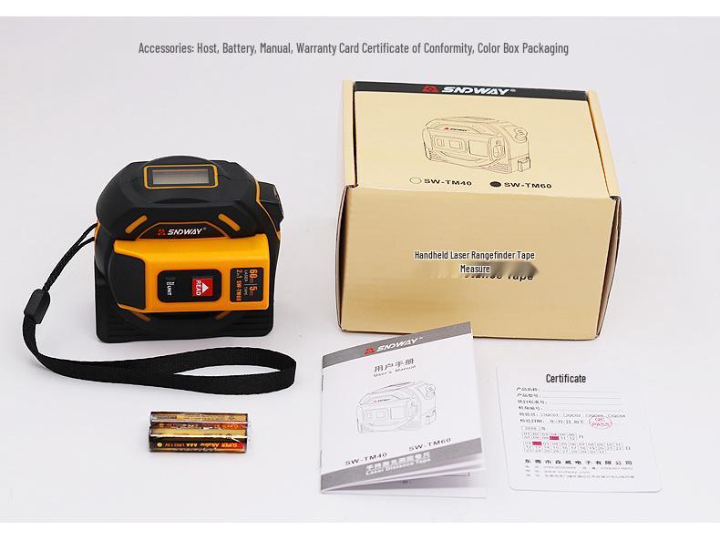 SNDWAY Laser Rangefinder: High-Precision 40m/60m Electronic Tape Measure and Ruler