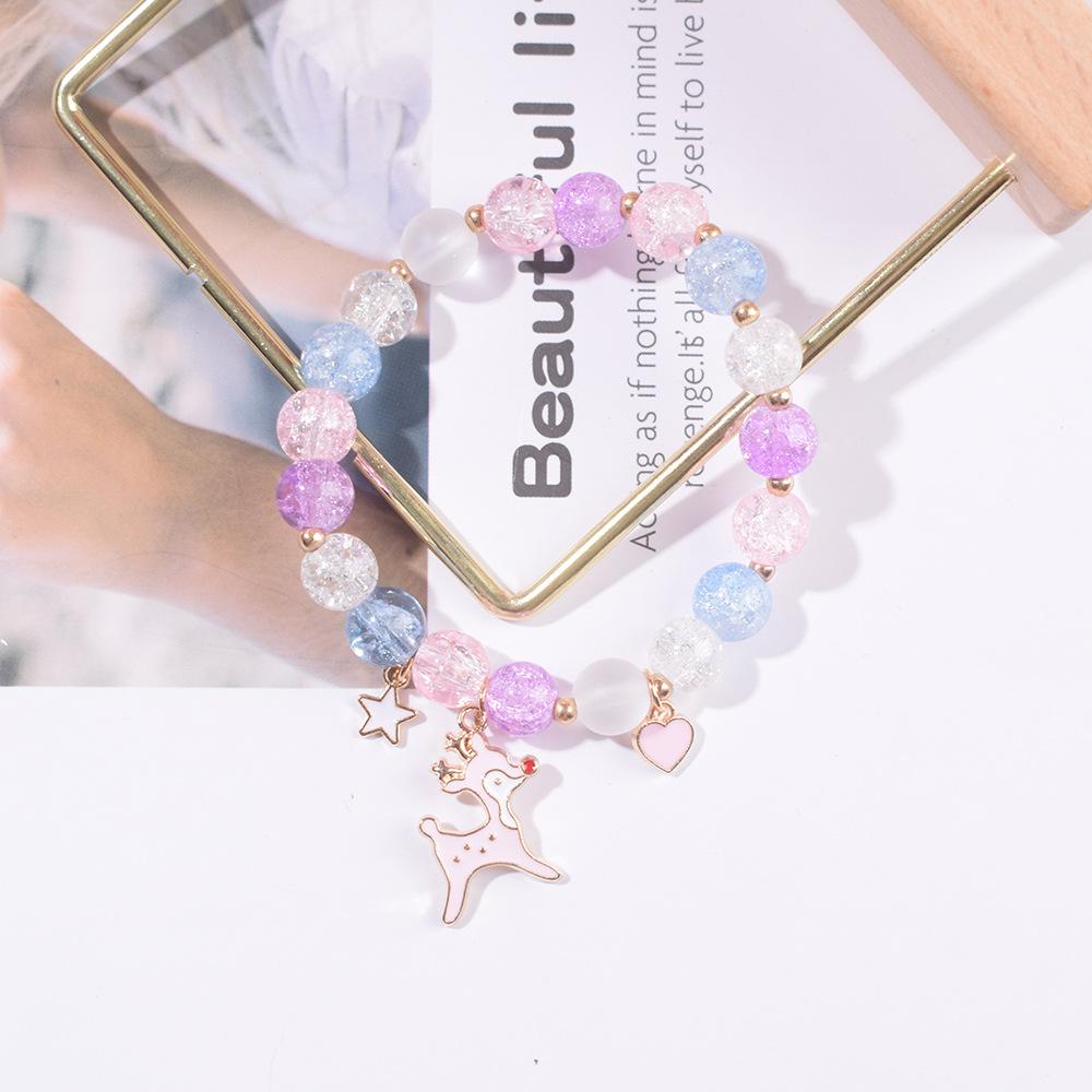 Crystal Bracelet Alloy Colored Beaded Bracelet Student Friendship Fashion Bracelet Bead Glass Hot Selling New Cartoon