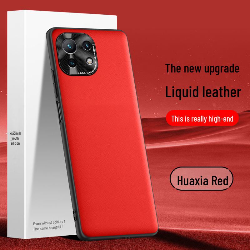 Xiaomi 11 Youth Edition Liquid Leather Phone Case for Anti-Fall Protection - Single Piece Shipping Available