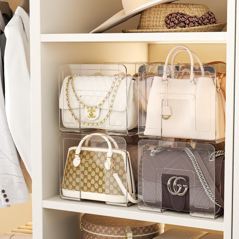 Thickened bag storage wardrobe partition rack, bag storage rack, acrylic wardrobe organization, handbag storage rack