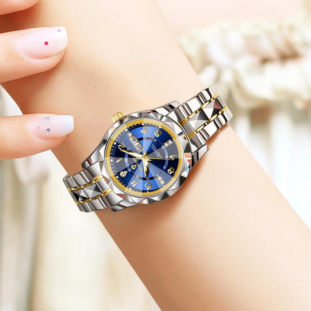 B6632 Top Brand Luxury Fashion Business Womens Quartz Watches 30M Waterproof Week Date Clock Sport Womens Wristwatch