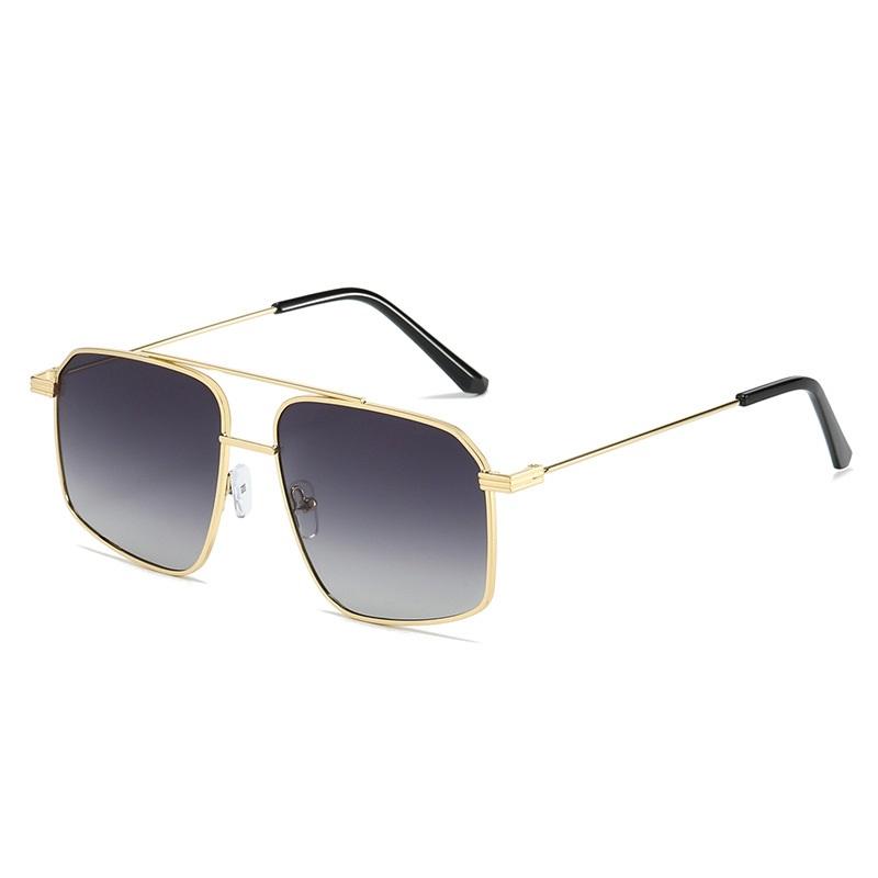 

Vintage Retro Double Bridges Square Shape Sunglasses for Women Fashion Sunglasses UV400 Men Trending Metal Hollow Sun Eyeglasses as picture