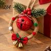 Rustic Holiday Ornaments Christmas Bell Pendant for Decor, Metal Hanging Ornament with Room Decor Hemp Rope Tree Wall And Door Decoration