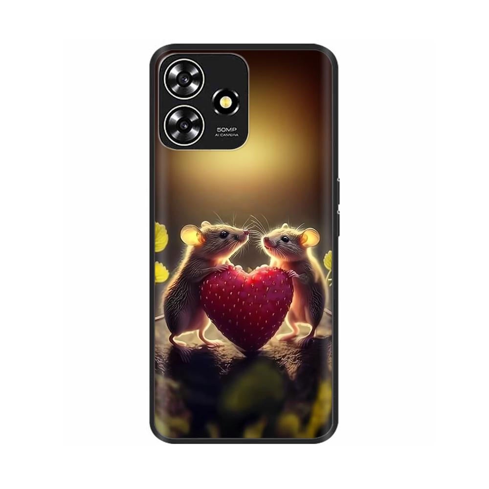 Für ZTE Blade A73 4G Hülle Weiches Silikon Niedliche Herz-Maus Abdeckung Für ZTE Blade A73 Hülle A 73 Stoßfänger Handyhüllen 6,6 Zoll Fundas