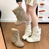 Small Inner Height Increase Birkenstock Short Boots Women's 0000 New Autumn Pile Boots Trouser Boots Belt Buckle Fashion Boots