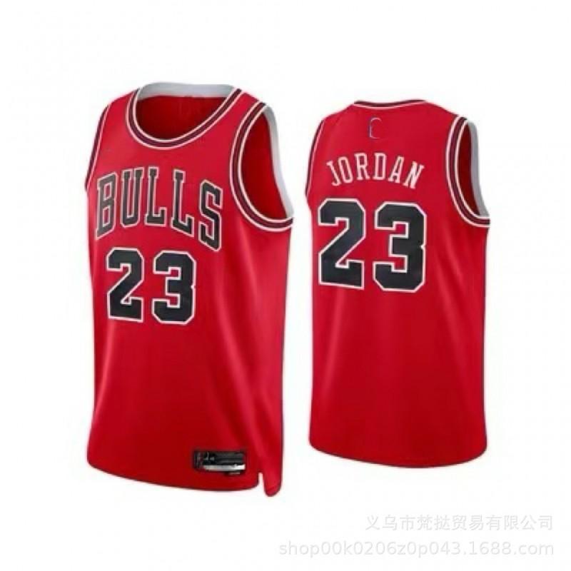 Chicago Bulls Basketball Jersey Men Women Short Sleeve V-Neck Cotton Breathable Athletic Wear Practice Game Fan