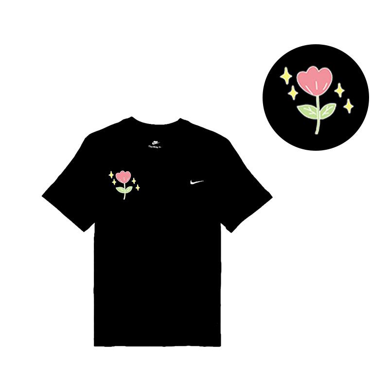 Nike Sportswear Outdoor Fashion Sports Breathable Cute Embroidered Logo Round Neck Casual Straight Short Sleeve T-Shirt BV0508-010(TEAM702-1BV24)