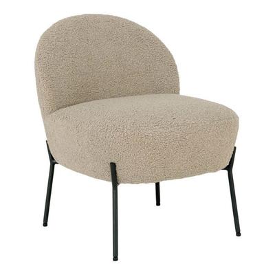 Merida Armchair Imitation Sheepskin Grey-brown.