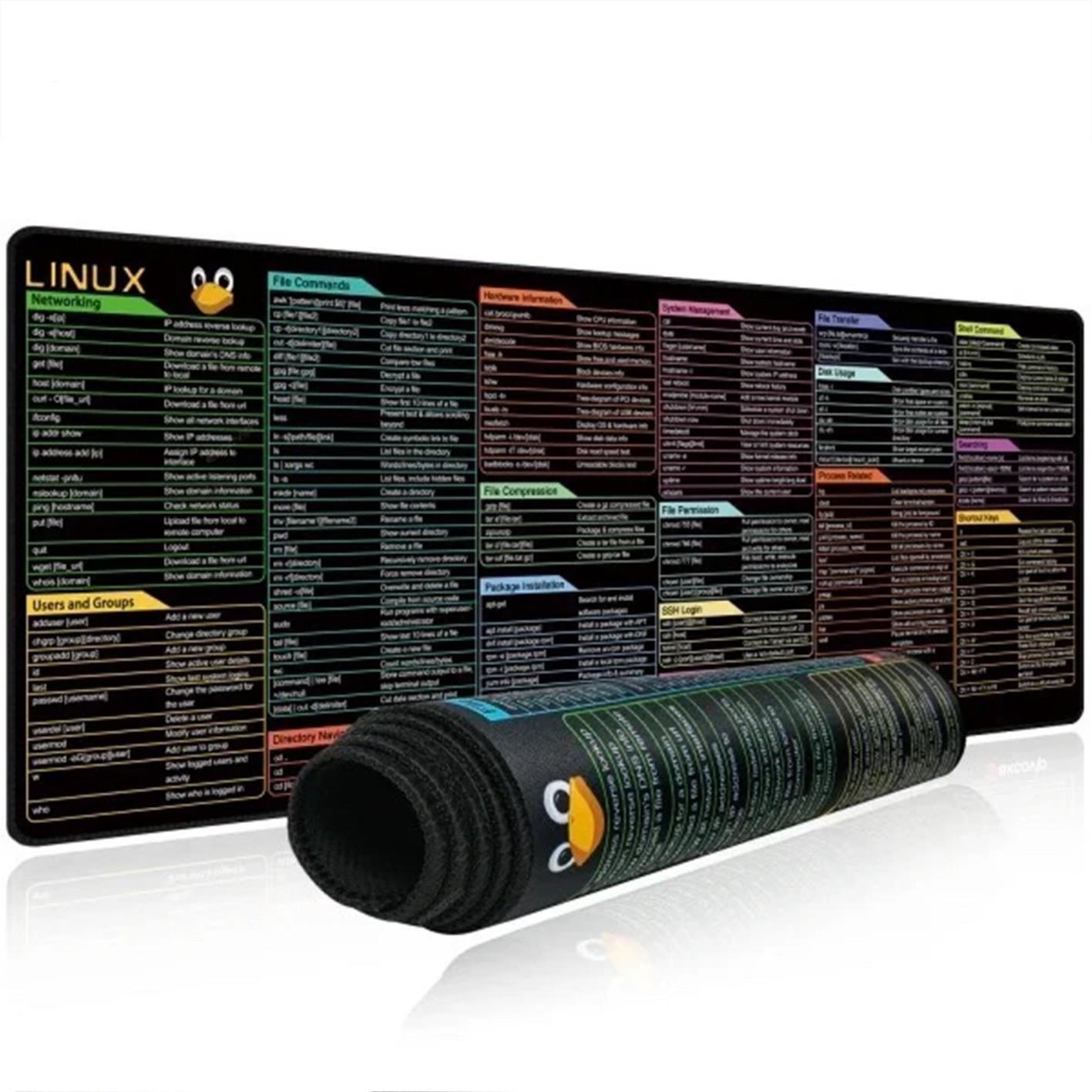 

Очень большой устойчивый к пятнам коврик для мыши с программируемыми горячими клавишами English-Linux для офисного стола 400x900x3mm