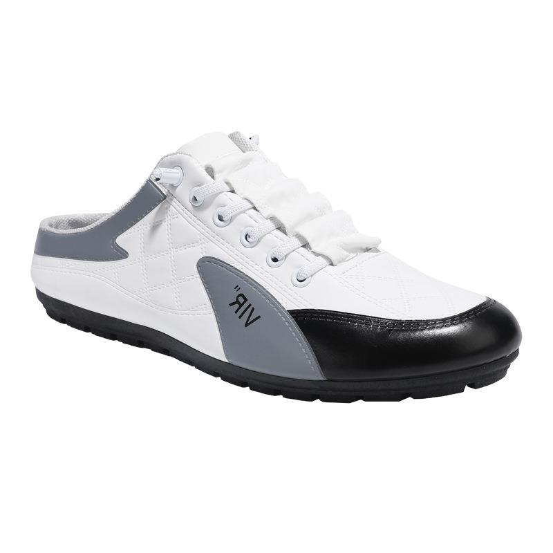 Men's Shoes New One-pedal Bag Head Slippers Doudou Shoes Korean Version Trend Lazy Half Slippers Board Shoes Mesh Casual Shoes