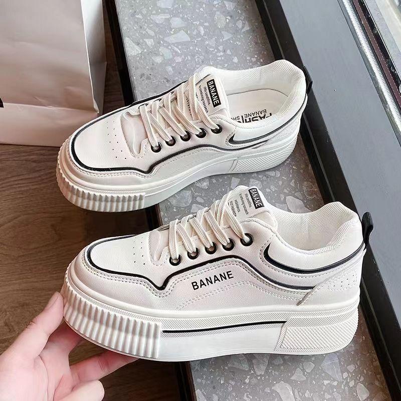 Thick-soled Heightening Little White Shoes Children's Spring and Autumn New Ins Trendy Thick-soled Versatile Casual Student Board Shoes