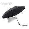 Extra-Large Automatic Black Men's Sunshade & Rain Umbrella - Sturdy, Foldable, Customizable with Thickened Design