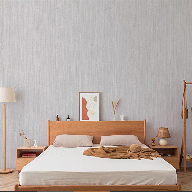 Dark blue caramel gray non-woven linen texture plain wallpaper Japanese living room bedroom background wall wallpapers home deco