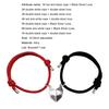 1 Pair Couple Bracelets Adjustable Length Heart Pendant Eye-catching Distance Magnet Attraction Bracelet for Home