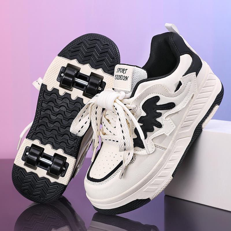 Kids Four Wheel Runaway Shoes Girls Boys Invisible Pulley Boys Skates Students