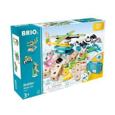 BRIO Builder Motor Set Zielalter 3 Jahre und älter Bauen Pädagogisch 34591 [121 Teile] (Zusammenbauspielzeug, Bauklötze, Spielzeug, Holz)