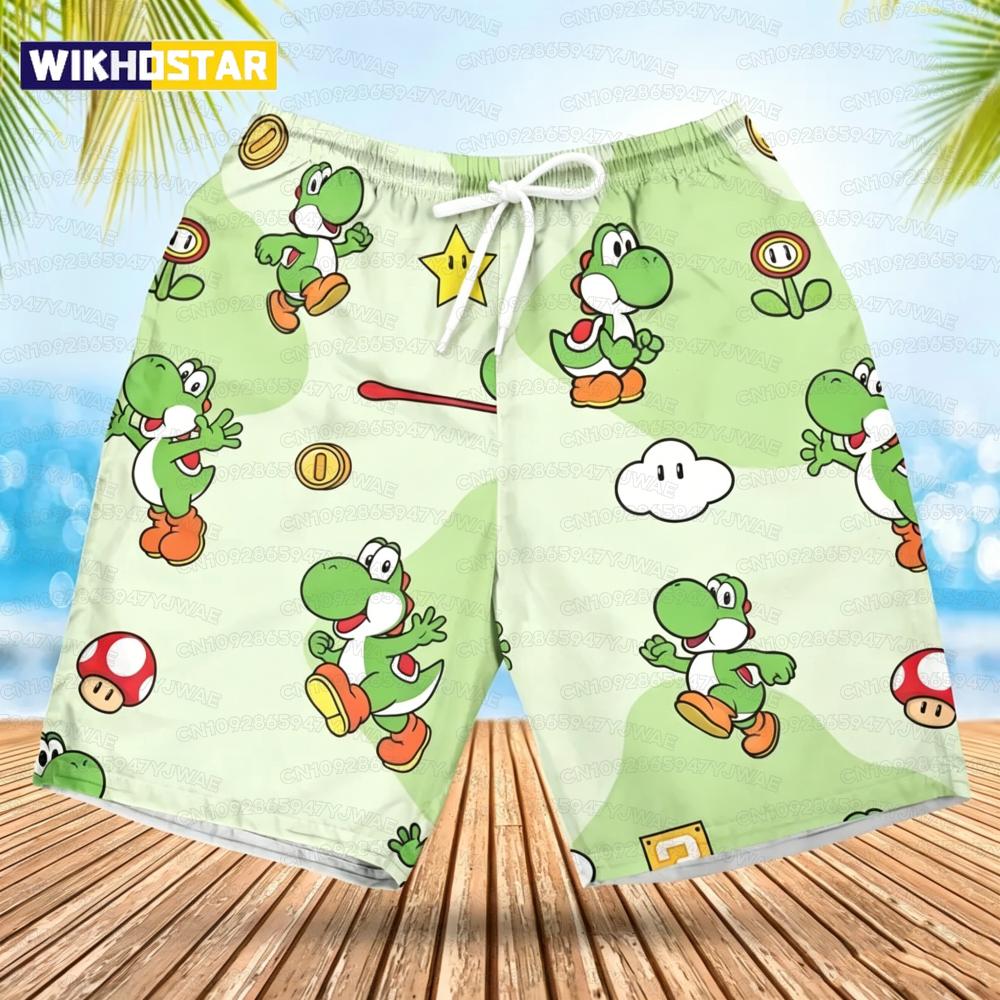 Summer Men's Women's Quick-Drying Beach Shorts Luigi Yoshi Printed Shorts for Beach Swimming Pools Gyms and Outdoor Sport