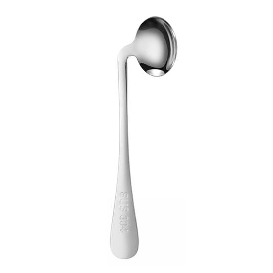 Stainless Steel Elbow Spoon Elderly Self-Feeding Curved Fork Angled Spoon Disabled Adults Patient Feeding Tableware Adaptive Utensils