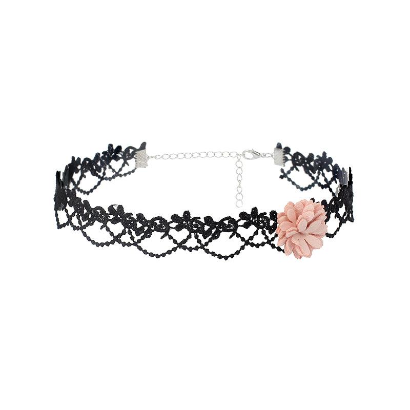 2025 new simple lace neck strap necklace ins super fairy flower neck chain collar choker short collarbone chain