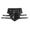 864# Patent Leather Stretch Shorts - Sexy Nightclub Go-Go Performance Costume