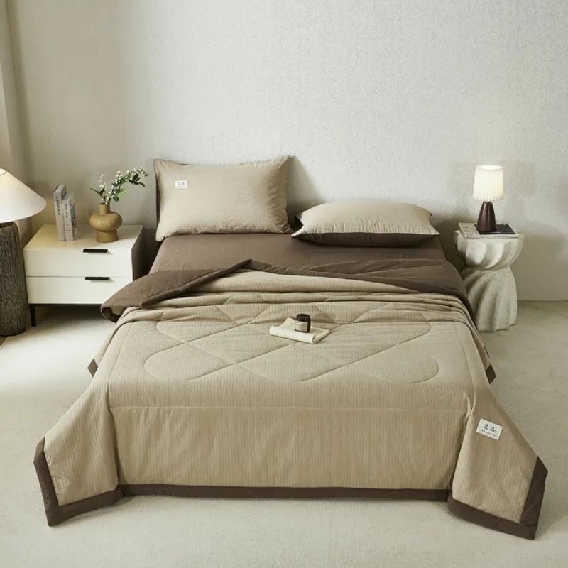 Class A Corrugated Yarn Pure Cotton Jacquard Summer Quilt Air Conditioner Quilt Summer Cool Quilt Four-piece Single Dormitory