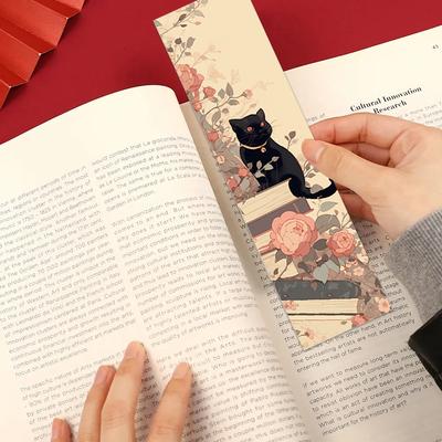32pcs, Retro Girl and Cat Reading Bookmarks, Perfect for Teachers, Readers and Book Lovers, a Perfect Birthday Gift