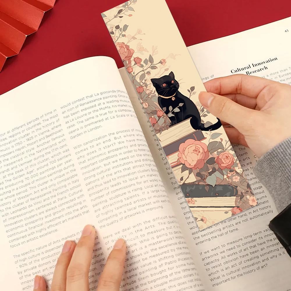 32pcs, retro girl and Cat reading bookmarks, perfect for teachers, readers and book lovers, a perfect birthday gift