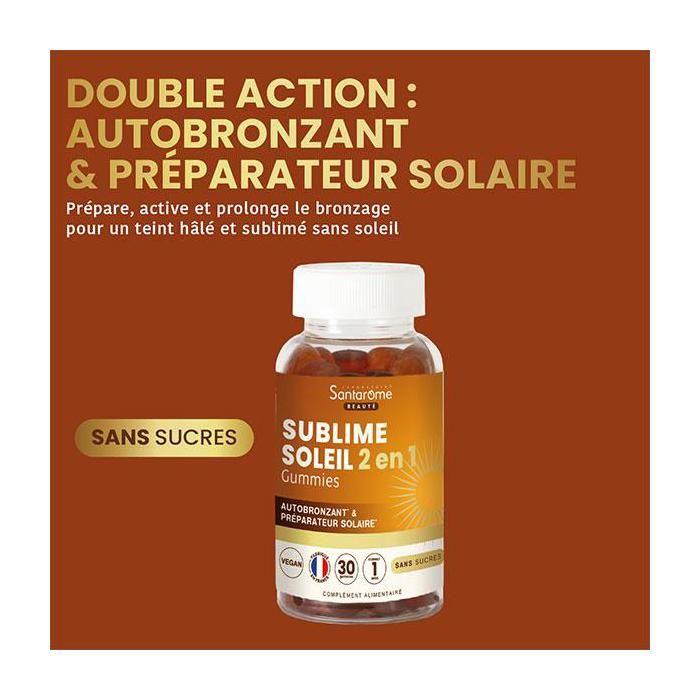 Santarome Sublime Soleil 2 En 1 : Autobronzant Et Préparateur Solaire - 30 Gummies