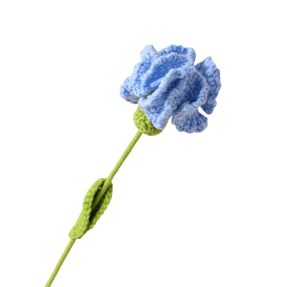 

Crochet Carnation Handmade Crochet Flowers Exquisite Crocheted Fake Carnation Aesthetic Finished for Mothers Day Anniversary синий