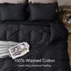 1pc Solid Color Duvet Cover 100% Washed Cotton Quilt Cover Japanese Minimalist Style Bedding Single Double King Queen Size Bed