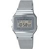 CASIO Digital Wristwatch Vintage Series A700WM-7A Metal Mesh Band Mens Womens Silver Overseas Model