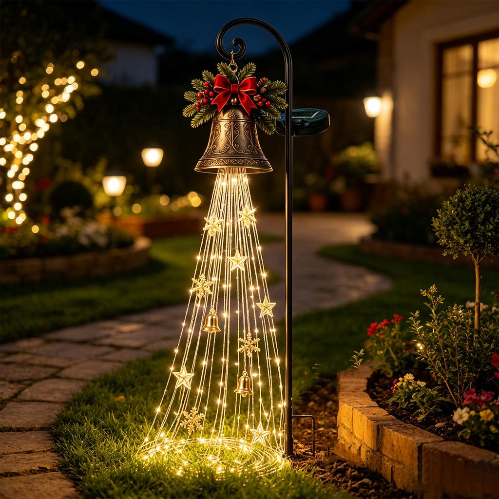 Christmas Bell Garden Light Outdoor Hanging Decorative Light for Yard Patio