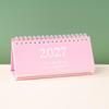 1Pcs 2027 Mini Coil Standing Desk Calendar Waterproof Page Flip Planner for Office Workers Daily Task Management