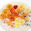 Orange Artificial Flowers Heads Silk Fake Flowers for Home Decor Party Marriage Wedding Decoration DIY Wreath Gifts Accessories