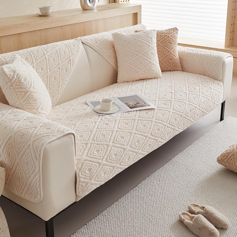 Shu Velvet Sofa Cushion New Winter Thick Plush Sofa Cover Backrest Cover Cloth Leather Universal Seat Cushion