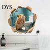 3D Realistic Animal Stickers Funny Hamster Hole Wall Decal Peel and Stick, Sticker with Waterproof PVC Art Effect, Cute for Bathroom Bedroom