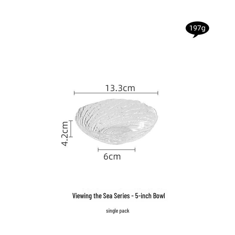 Canghai Glass Bowl & Plate Set: Minimalist, High-End Dessert, Salad, Fruit Bowls & Shallow Plates.