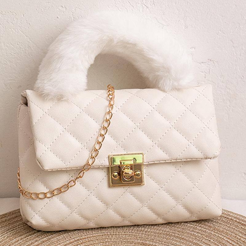 Small Bag Women's Rhombus Small Square Bag New Women's Niche Hand Carry Shoulder Messenger Bag