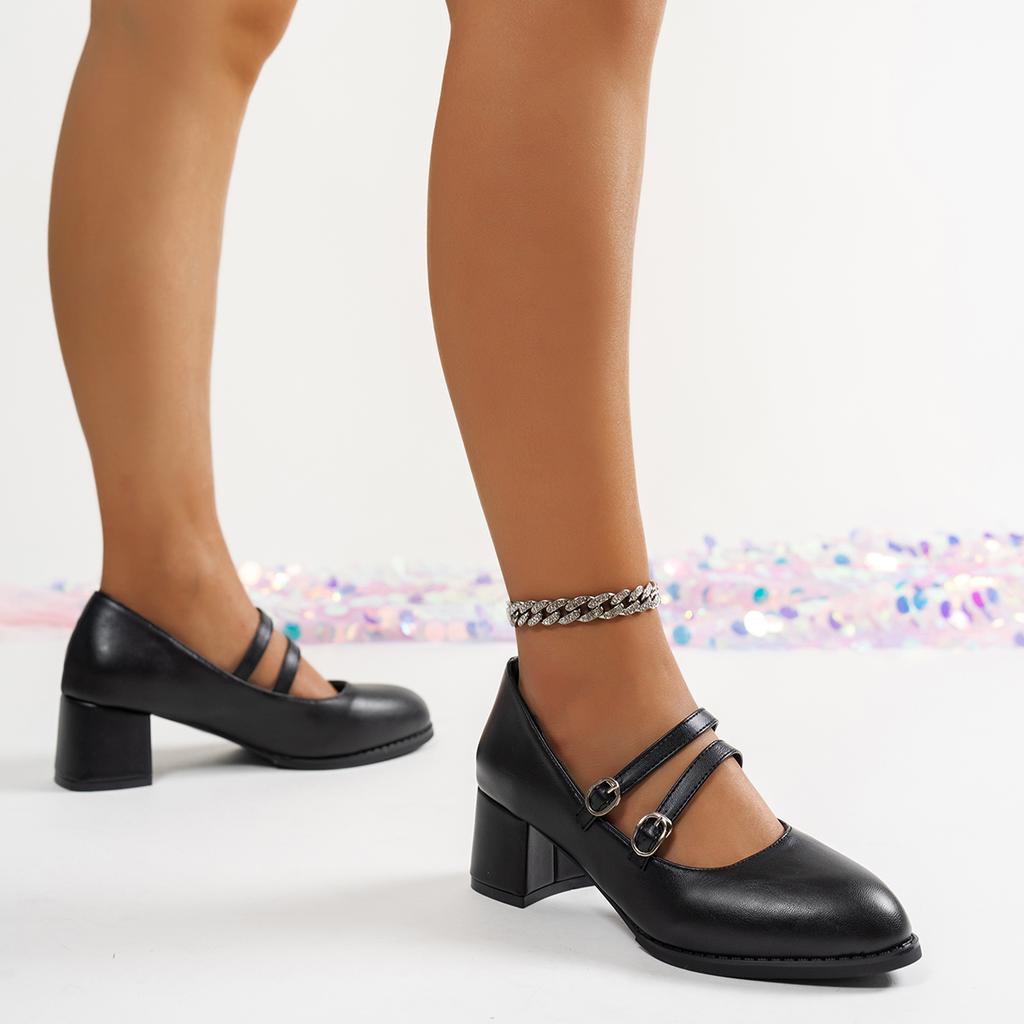 Women Pumps Round Toe Buckle Belt High Heels Shoes for Women Platform Retro Mary Jane Shoes Trend Luxury Heels Women