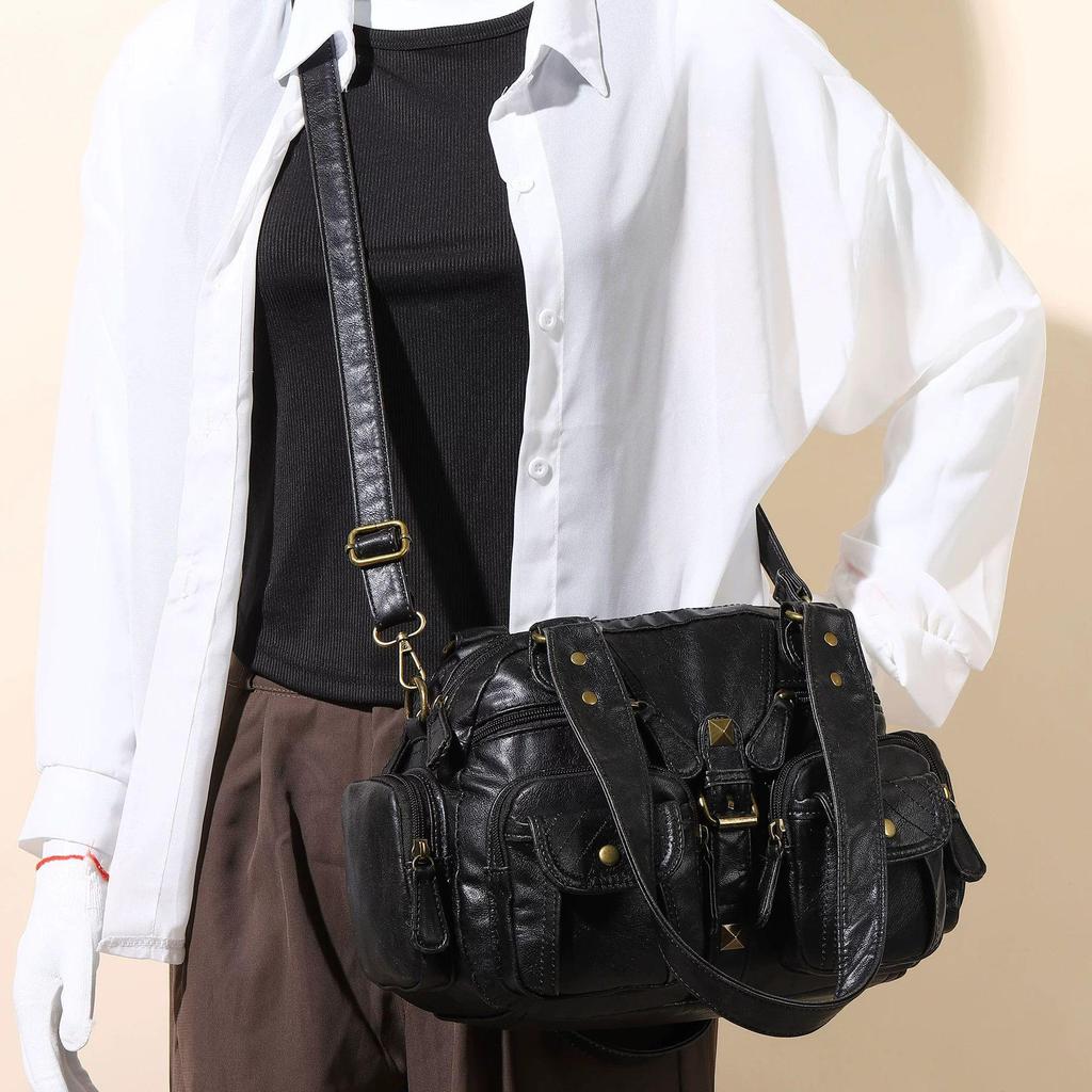 Borsa a tracolla tote in morbida pelle vintage Y2K: Stile Europeo e Americano, Borsa a Spalla Singola Versatile per Donna