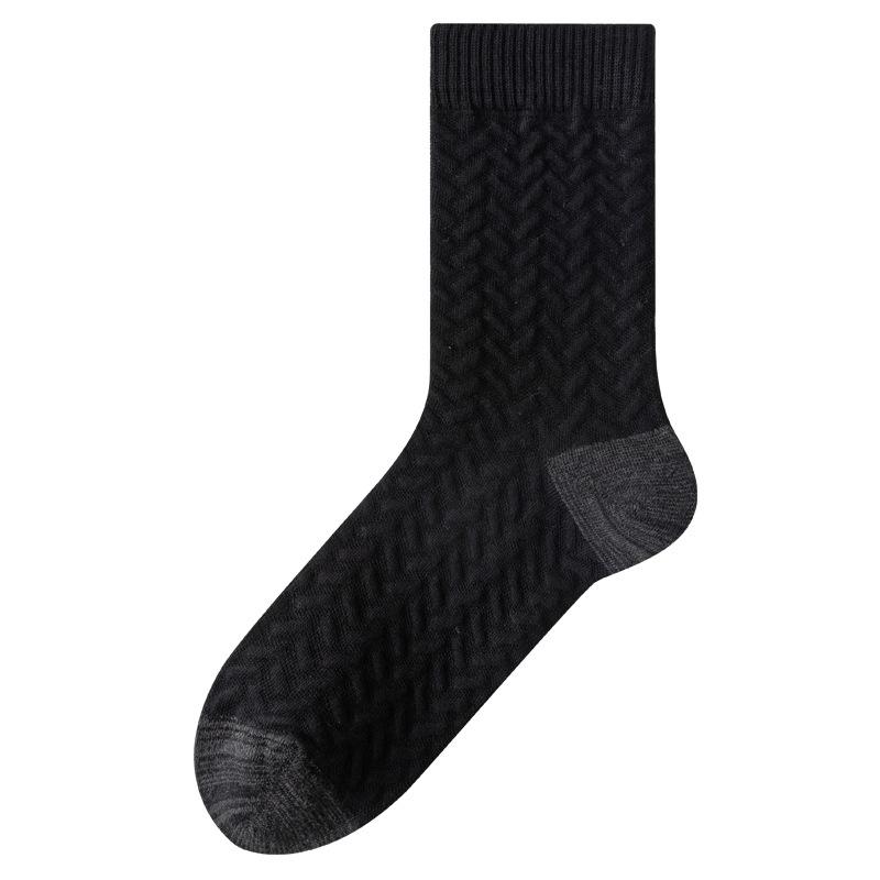 Herren Knochenlose Verdickte Reine Baumwolle Lange Socken, Winter Mid-Calf Socken, Baumwolle Antibakterielle und Deodorierende Baumwollsocken für den Winter
