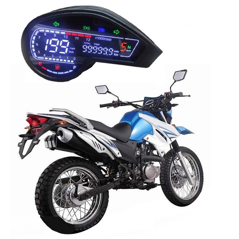 Motorcycle 12V Digital Tachometer LCD Speedometer Dashboard For Honda NXR150 NXR125 2003-2014
