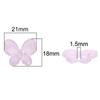 Silver Lined Frosted Butterfly Beads Acrylic Charms for DIY Jewelry Keychain 10 Pcs