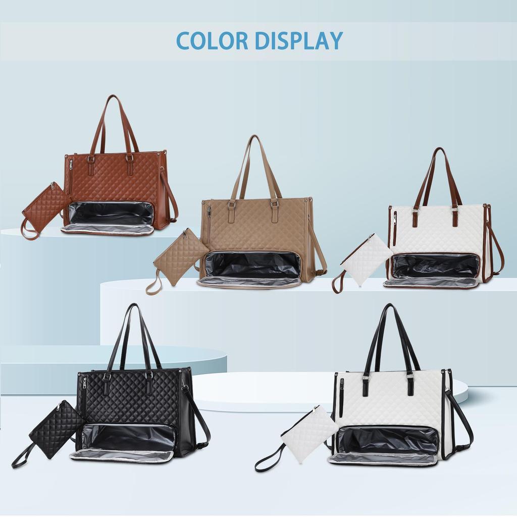 Large-Capacity Tote & Laptop Bag with Lunch Box, Crossbody or Shoulder Style