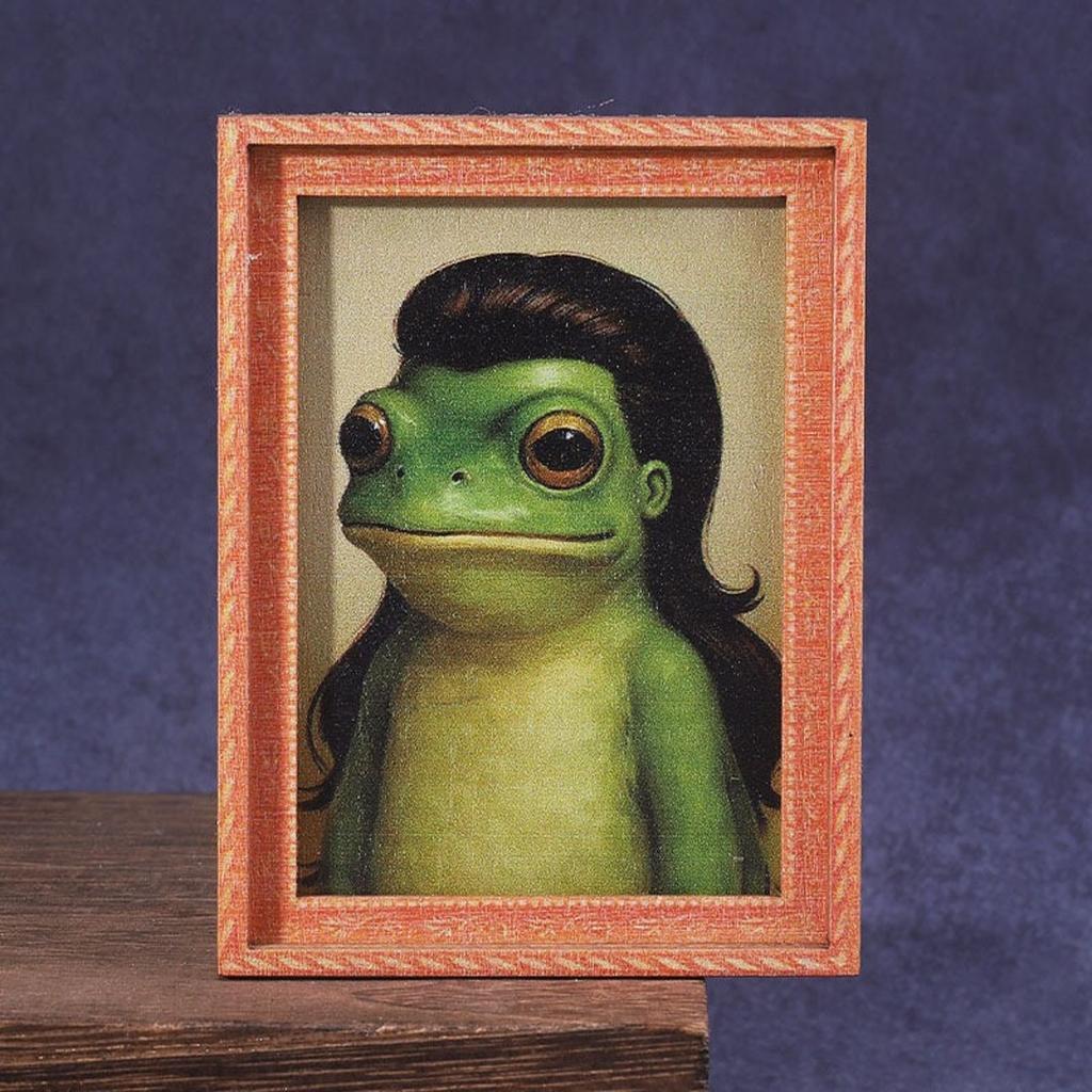 Lustiger Kühlschrankmagnet, Niedlicher Retro-Kunstmagnet mit Rahmen, Lustige Retro-Kunst Holzmagnetrahmen mit starkem Halt, Skurriler Kühlschrankmagnet für Kühlschrank