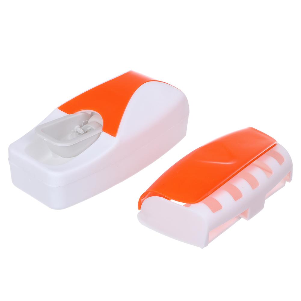 Toothbrush Holder Automatic Toothpaste Dispenser Set Dustproof Sticky Suction Wall Mounted Toothpaste Squeezer Bathroom Holder