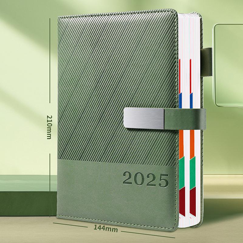 Denní plánovač na rok 2025 Pu Cover Agenda Rozvrh Notebooky Ideální pro školní kancelářský deník A5 Business Plánování 365denního kalendáře