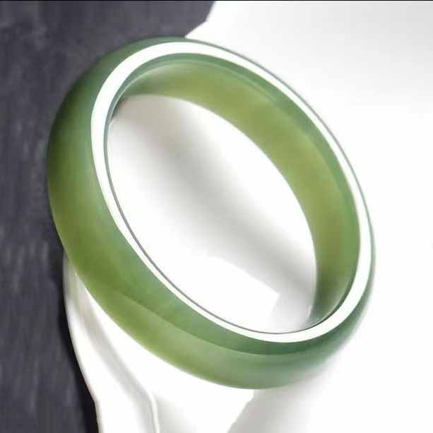 Hetian Jade Bangle Natural Nephrite Jade Bracelet for Women Gift for Her Lucky Protection Jewelry