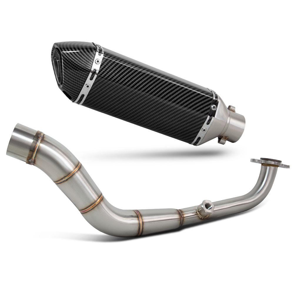 370mm Small Hexagon Exhaust Pipe for Yamaha NVX155 with Integrated Backpressure