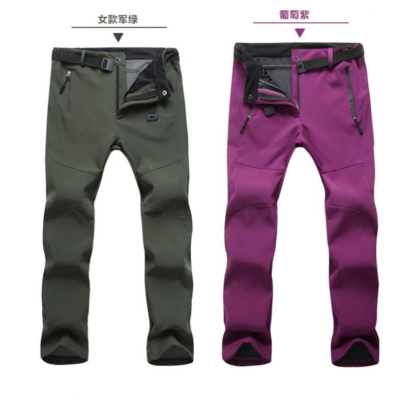 Men Women Softshell Cycling Pants Windproof Waterproof Fleece Lined Thermal Trousers Bike Commute Hiking Outdoor